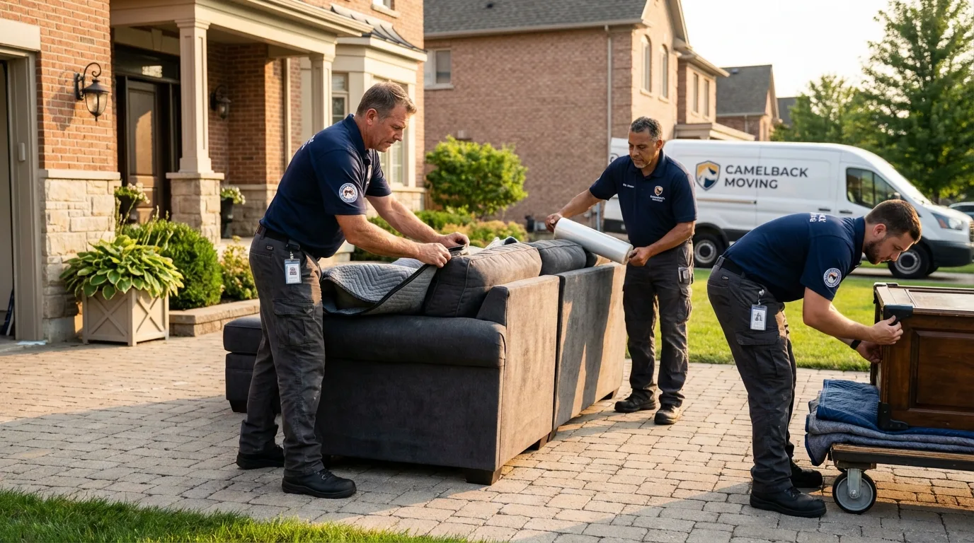 Large estate moving crew wrapping furniture in Fountain Hills, AZ