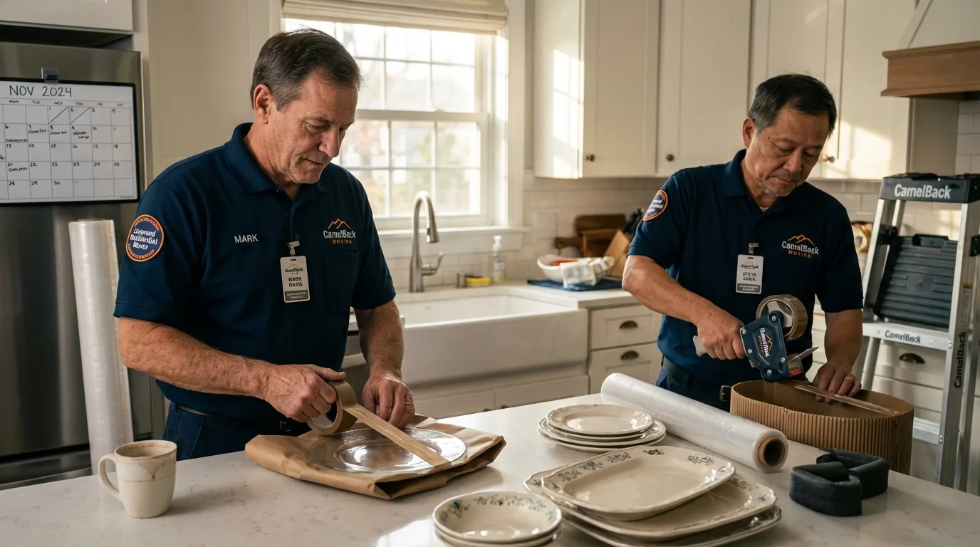 Professional crew packing kitchen dishware in Fountain Hills, AZ